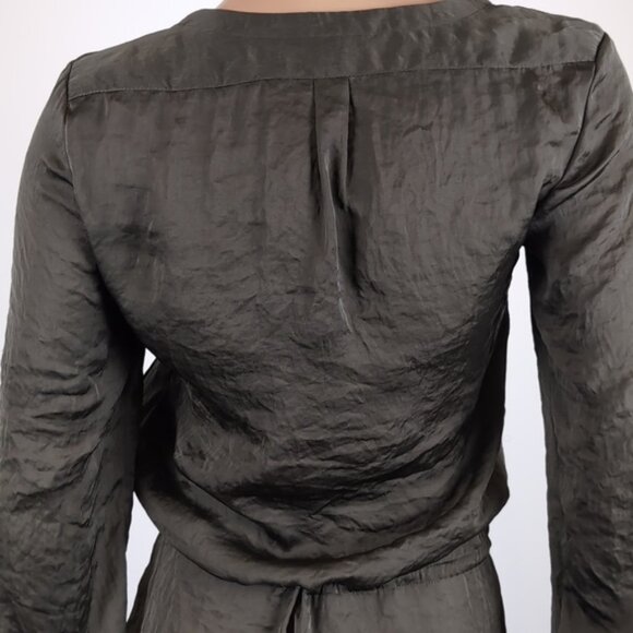 Jacob Long Sleeve Mini Shirt Dress Army Utility Buttoned Drawstring Gorpcore - Picture 9 of 15